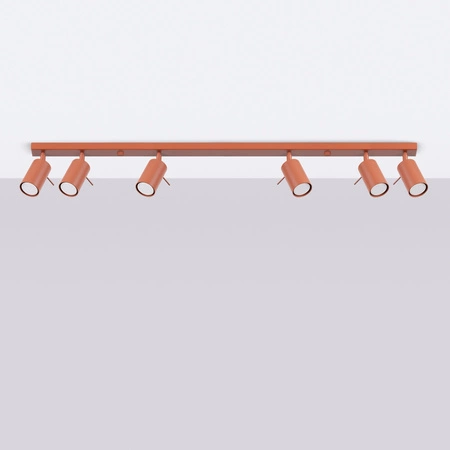 Lampa Sufitowa Reflektor Tuba Spot 6x GU10 Ochra Czerwona Ring Bittersweet Shimmer SL.1511 Sollux