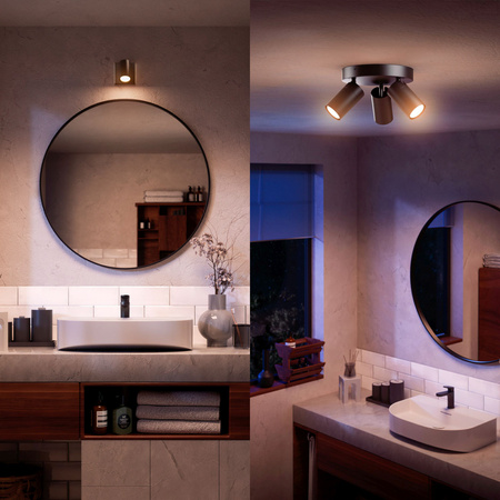 Lampa Sufitowa Reflektor 3x GU10 IP44 Czarna Kosipo Philips