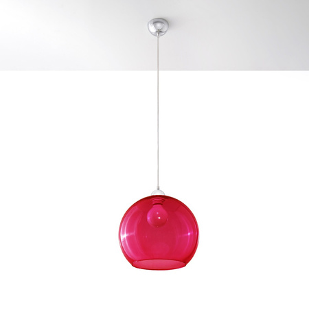 Lampa Sufitowa Wisząca Zwis Kula E27 Okrągła Czerwona Minimalistyczna Ball Sollux