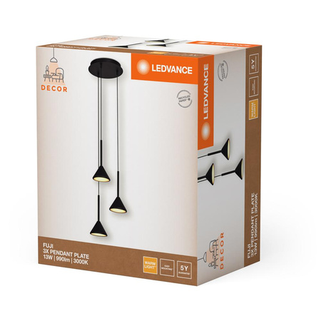 Lampa LED Wisząca Dekoracyjna Zwis Sufitowa 13W 3000K Decor Fuji Pendant Czarna LEDVANCE