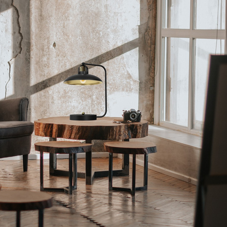 Lampka Biurkowa Stołowa LED FELIX Czarna Złota 1xE27 Milagro