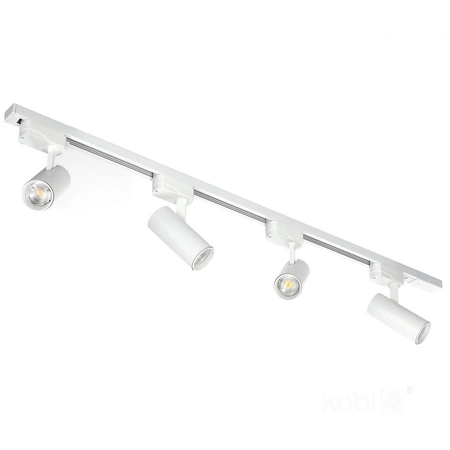 Lampa Szynowa Szynoprzewód 1-Fazowy + Reflektor Punktowy 4x GU10 1m Biały Nextrack Go Kobi