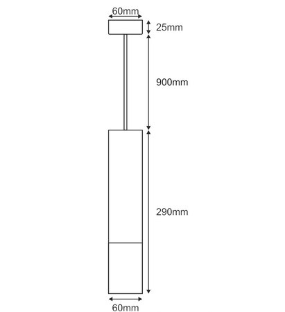 Lampa Wisząca Sufitowa 1xGU10 CIRUS Zwis Tuba Czarna-Złota 29cm