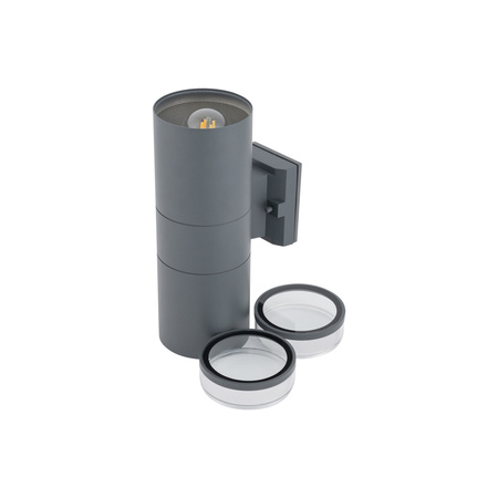 Lampa Ogrodowa Zewnętrzna Kinkiet Elewacyjny Oprawa Natynkowa E27 Grafitowa Wodoodporna IP44 Nowoczesna ROCK PRO 10688 Nowodvorski