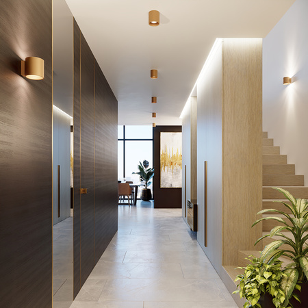 Lampa Sufitowa Oprawa Natynkowa SPOT TUBA GU10 Cylindryczna Złota Minimalistyczna Orbis Sollux