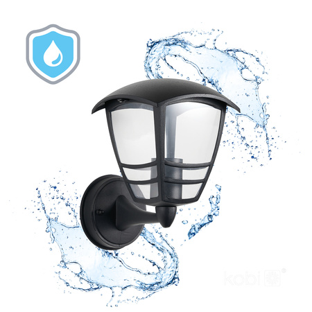 Lampa Ogrodowa Kinkiet Elewacyjny Zewnętrzny E27 IP54 Czarna Tevio Kobi