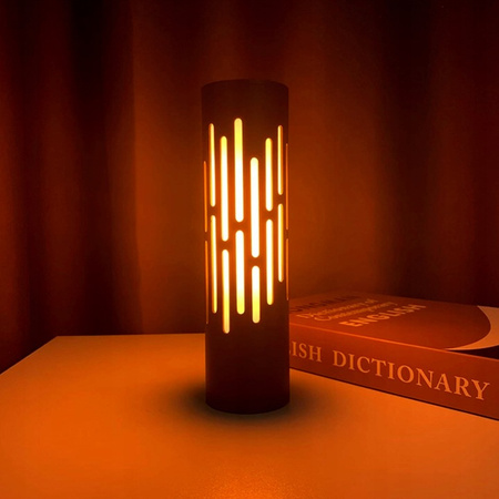 Lampa Stołowa Biurkowa Dekoracyjna LED 3.6W 1800K Ciepła Efekt Ognia USB Włącznik On/Off Czarny Igni Masterled