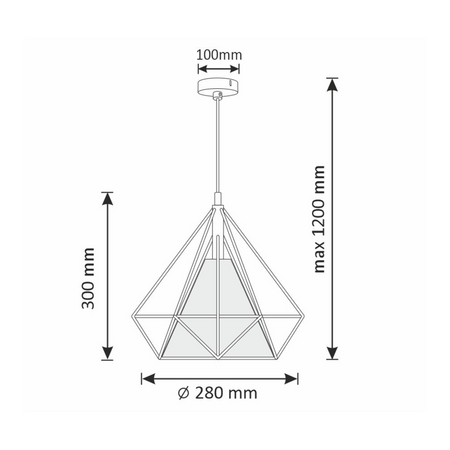 Lampa Wisząca Sufitowa HIRA 1x E27 Zwis Czarna Złota GOLDLUX (Polux)