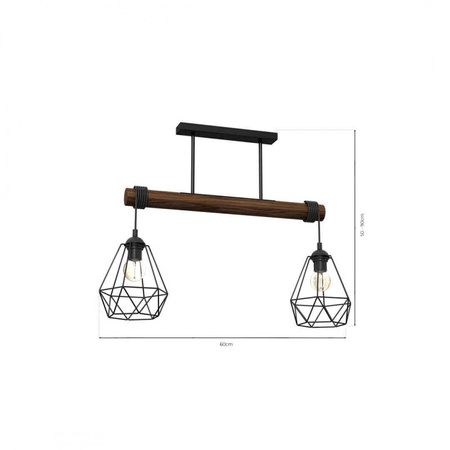 Lampa Wisząca Sufitowa ACERO 2xE27 Milagro