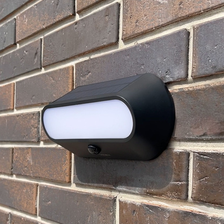 Naświetlacz Lampa Solarna z Czujnikiem 500lm 5000K Neutralna 120° 3.2V IP54 IK07 Natynkowy Czarny VIDEX