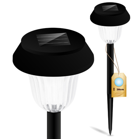 Lampa Solarna Ogrodowa LED Wbijana 5500-6000K IP44 38cm Czujnik Zmierzchu