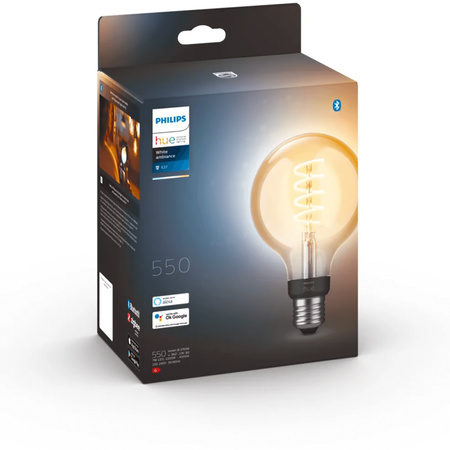 Żarówka LED Globe E27 G95 7W CCT PHILIPS HUE White & Ambiance Filament Bluetooth Zigbee