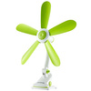 Wentylator Biurkowy Cyrkulator Powietrza Wiatrak Stołowy Stojący 50cm 7W Biało-Zielony + Klips