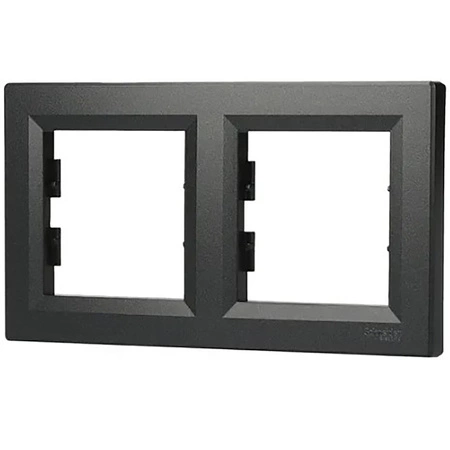 Ramka 2-krotna Pozioma Do Gniazda Podwójna Asfora Antracyt