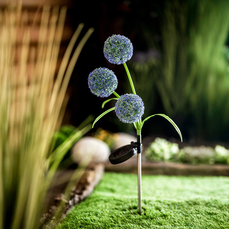 Lampa Solarna LED Dekoracyjna Wbijana Czosnek Kwiat Ogrodowy