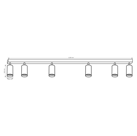 Oprawa Ścienno-Sufitowa Reflektor Punktowy 6x GU10 Czarna LONDON Sanico Goldlux