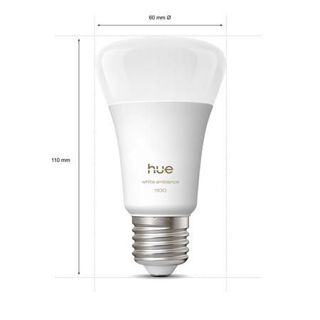 2x Żarówka LED E27 A60 8.1W = 75W 1100lm 1800-20000K CCT SMART Inteligentna Bluetooth ZigBee White Ambiance Philips HUE