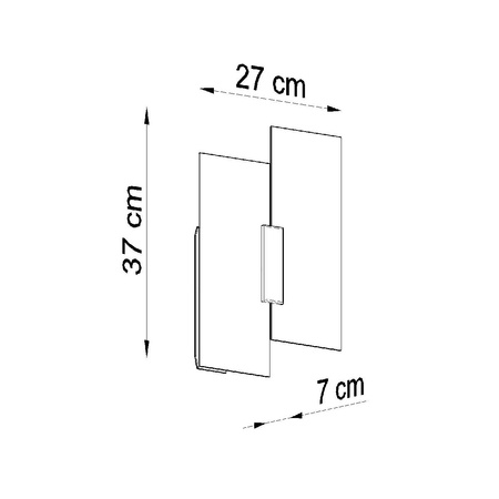 Lampa Ścienna Kinkiet 2x E27 Prostokątna Chrom Biała Nowoczesna Fabiano Sollux
