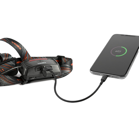 Latarka Czołowa Akumulatorowa LED 20W 1400lm Czujnik Ruchu USB- C Powerbank 5 Trybów Pracy Wodoszczelna IP65 Videx