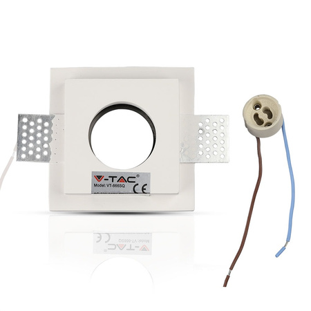 Oprawa Sufitowa Podtynkowa Oczko GU10 Kwadratowa Biała/Chrom VT-866 V-TAC - 5 Lat Gwarancji