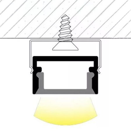 Profil Aluminiowy Anodowany do taśm LED KM35 Srebrny Natynkowy, Nawierzchniowy 1m