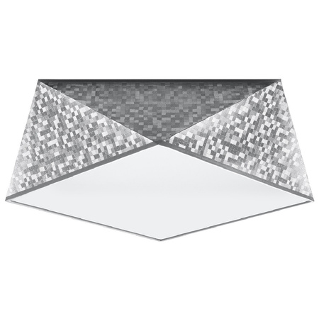 Lampa Sufitowa Plafon 2x E27 Geometryczna Srebrna Nowoczesna Hexa Sollux