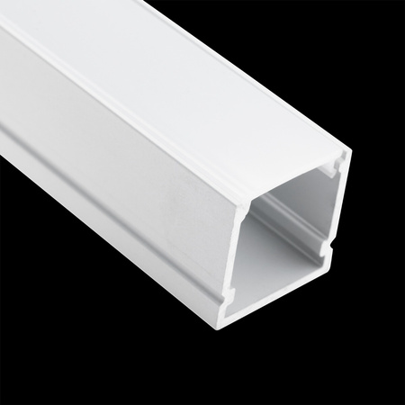 Profil Aluminiowy Anodowany do LED KM38 Srebrny Natynkowy 2m + Przesłona mleczna + Zaślepki