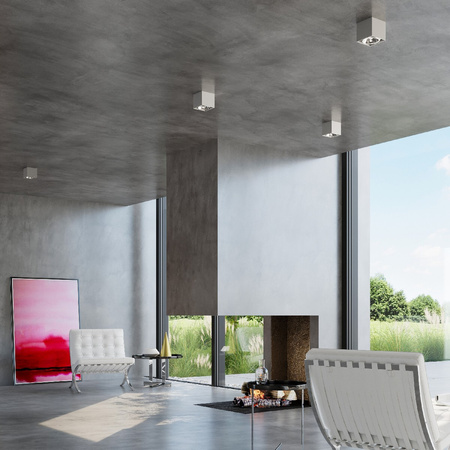 Lampa Sufitowa Oprawa Natynkowa GU10 Kwadratowa Szara Nowoczesna Blake Sollux