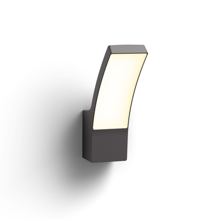 Kinkiet Ogrodowy Lampa Elewacyjna Zewnętrzna LED 12W 1100lm 2700K IP44 Antracyt Splay Philips