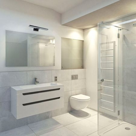 Kinkiet SHINE prostokąt czarny 7W LED Metal i tworzywo IP44 Milagro