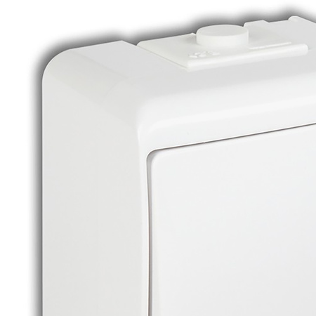 Łącznik Włącznik Hermetyczny Jednobiegunowy Natynkowy Junior IP54 KARLIK Biały