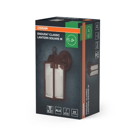 Kinkiet Ogrodowy Lampa Elewacyjna Zewnętrzna Latarnia E27 Brązowy IP43 Endura Osram
