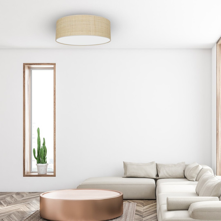 Plafon LED Lampa Sufitowa MARSHALL Biała Rattanowa 3xE27 Ø50cm Milagro