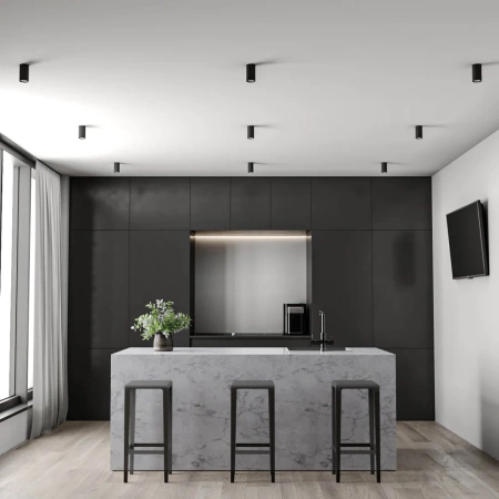 Oprawa LED Natynkowa HALOGENOWA Stała GU10 Okrągła Sufitowa Czarna