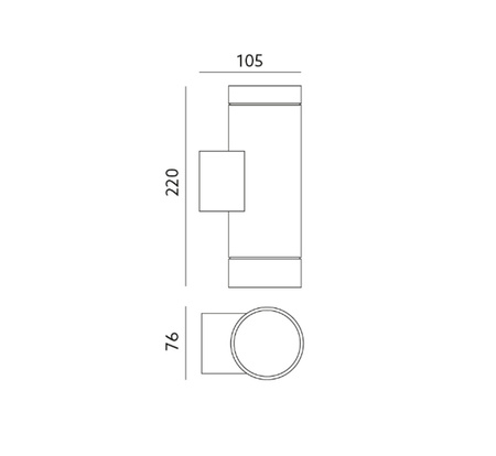 Lampa ogrodowa elewacyjna góra dół LED QUAZAR 10 GU10 IP44 KOBI ALUMINIUM CHROM