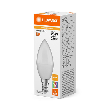 Żarówka LED B37 E14 2.9W = 25W 250lm 2700K Ciepła Biała LEDVANCE
