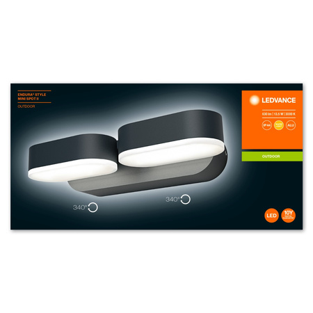 Kinkiet ścienny lampa elewacyjna zewnętrzna ruchoma 13W 630lm 3000K Endura Style Mini Spot LEDVANCE