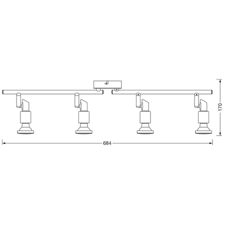 Lampa Sufitowa Ścienna Kinkiet Reflektor 4xGU10 2.6W 920lm 2700K Ciepła SPOT LEDVANCE