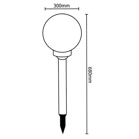 Lampa Ogrodowa LED SOLARNA Wbijana RGB NAZIEMNA KULA 30cm BIAŁA + Pilot VOLTENO
