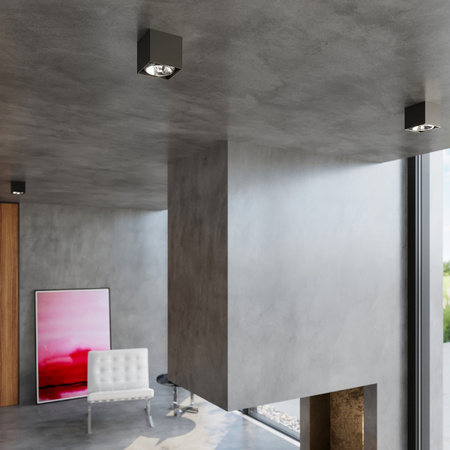 Lampa Sufitowa Oprawa Natynkowa GU10 Kwadratowa Czarna Nowoczesna Blake Sollux