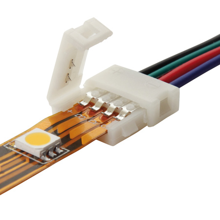 20x Złączka do Taśmy Jednostronna z Przewodem LED RGB Spinka 4PIN 1.4cm 12V CONNECTOR Kanlux