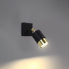 Lampa Ścienna Oprawa Natynkowa Kinkiet GU10 SPOT TUBA Reflektor Ruchoma Tubularna Czarna Złota Nowoczesna Nero Sollux