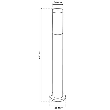 Lampa Ogrodowa Zewnętrzna E27 INOX SŁUPEK 65cm Lilium LUMILED