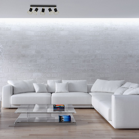Lampa Sufitowa DANTE Czarna Złota 5x mini GU10 Milagro