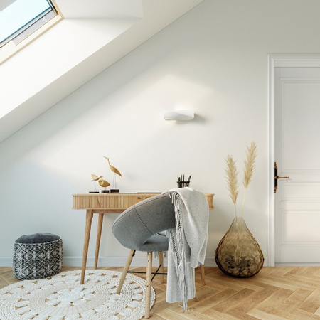 Lampa Ścienna Oprawa Natynkowa Kinkiet E27 Prostokątna Biała Nowoczesna Sigma Sollux