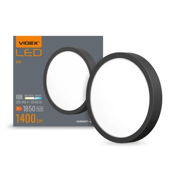 Plafon LED Lampa Sufitowa Natynkowa 15W 1850lm 4000K Neutralna Czarna Videx
