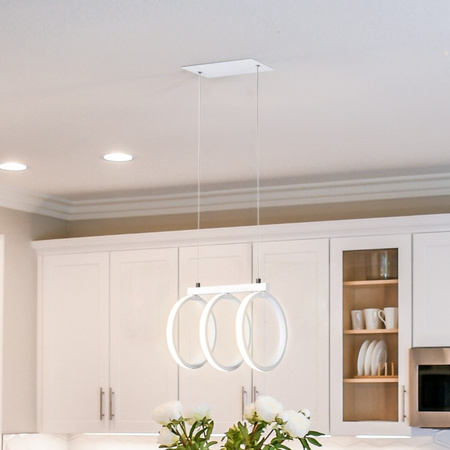 Lampa wisząca sufitowa LED flint 34W 3000K biała GOLDLUX (Polux)