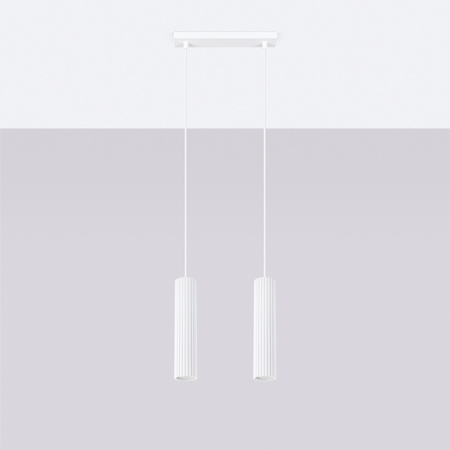 Lampa Wisząca Sufitowa Zwis Tuba Spot 2x GU10 Biała Karbon Deep Space SL.1536 Sollux