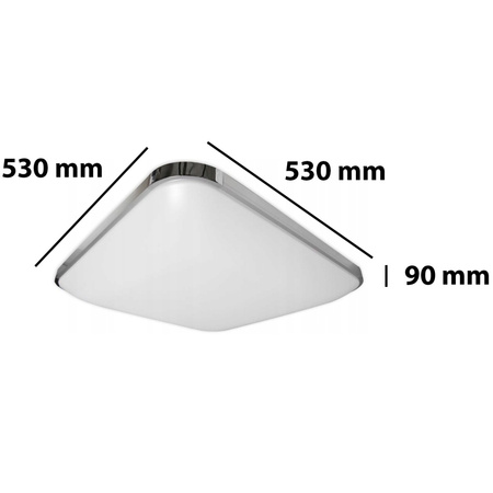 PLAFON LED lampa sufitowa Kwadratowa PARYS 36W 3000K-6500K 53cm + pilot