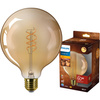 Żarówka LED E27 Kula G125 7.3W = 60W 806lm 2200K Ciepła CRI90 300° FILAMENT Vintage Bursztynowa Ściemnialna Decorative Philips